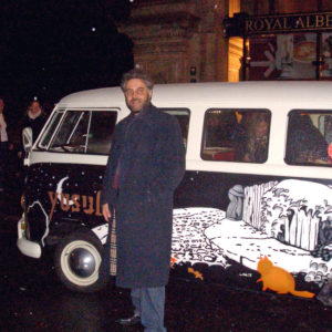 Vor der Royal Albert Hall mit dem VW Bus von Stevens/Yusuf 2009